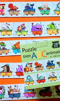 rompecabezas tren abc animales