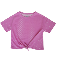 Remeras Nudo Lunares Rosa