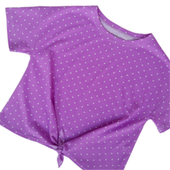 Remeras Nudo Lunares lila - comprar online