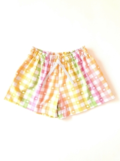 SHORT ANCHO CUADROS CITRIC - comprar online