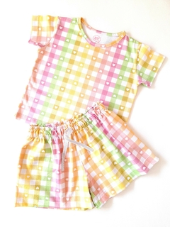 SHORT ANCHO CUADROS CITRIC - EY! Tienda