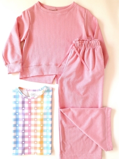 PANTALON ANCHO PANAL SIN FRIZA ROSA en internet