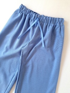PANTALON ANCHO PANAL SIN FRIZA CELESTE - comprar online
