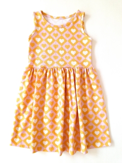 VESTIDO CORAZONES AMARILLO Y ROSA
