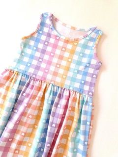 VESTIDO CUADROS PASTEL - EY! Tienda