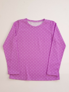 Remeras M/L Lunares LIla