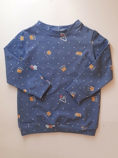Buzo Largo Coronas Azul - comprar online