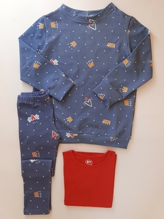 Buzo Largo Coronas Azul