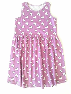 Vestido Corazones Grandes Lila