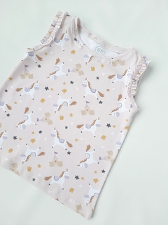 MUSCULOSA VOLADOS UNICORNIOS ROSA en internet