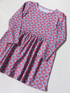 VESTIDO CORAZONES CELESTE - comprar online