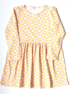 VESTIDO CORAZONES AMARILLO