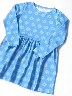 VESTIDO FLORES CELESTE - comprar online
