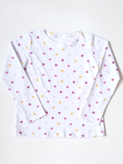 Remeras M/L lunares fucsias