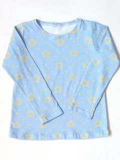 Remeras M/L Estrellas Celeste