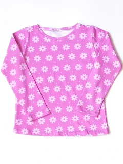 Remeras M/L Flores Fucsia