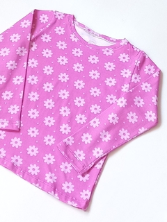Remeras M/L Flores Fucsia - comprar online