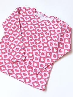 Remeras M/L Corazones Rojo - comprar online