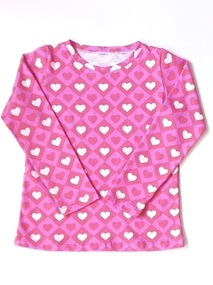 Remeras Corazones Fucsia