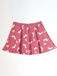 Falda Rustico Unicornios Rojo