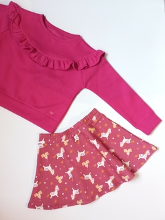 Falda Rustico Unicornios Rojo - comprar online