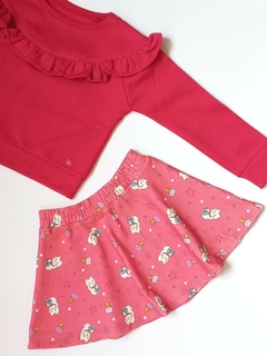 Falda Rustico Gatos rojo - comprar online