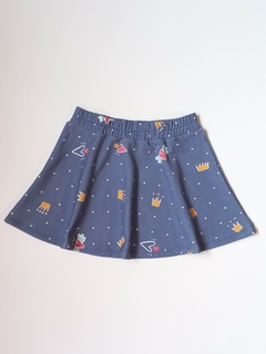 Falda Rustico Coronas azul