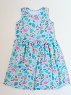 VESTIDO TROPICAL CELESTE