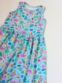 VESTIDO TROPICAL CELESTE - comprar online