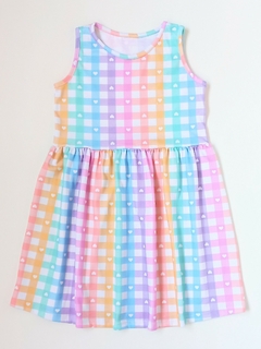 VESTIDO CUADROS PASTEL - comprar online