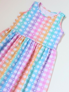 VESTIDO CUADROS PASTEL - tienda online