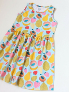 VESTIDO FRUTAS CELESTE - comprar online