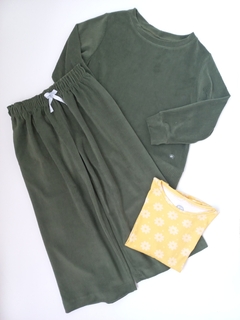 PANTALÓN VERDE PLUSH CORDEROY - comprar online