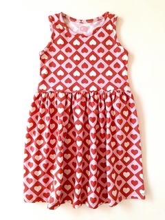 VESTIDO CORAZONES ROSA Y ROJO
