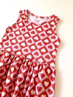 VESTIDO CORAZONES ROSA Y ROJO - comprar online