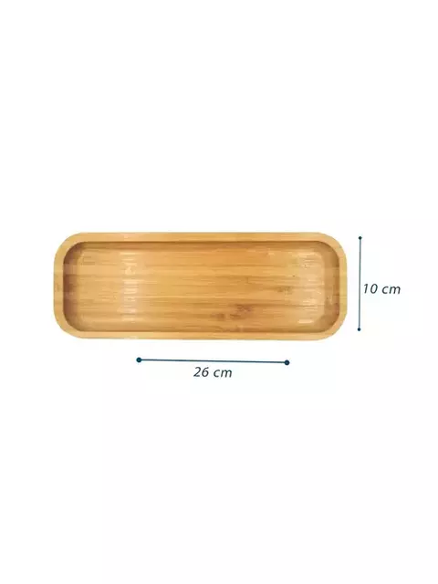Bandeja petisqueira de Bambu Retangular 26 cm