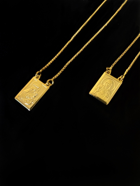 ESCAPULÁRIO NOSSA SRª 1,5MM - BANHADO A OURO 18K - comprar online