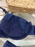 Biquíni sutiã retrô pedraria e calcinha cintura alta azul marinho - Fabi Rocha Boutique
