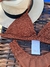 Biquíni top fixo marrom textura delicada - comprar online