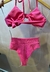 Biquiní frente única com calcinha hot pant rosê - comprar online