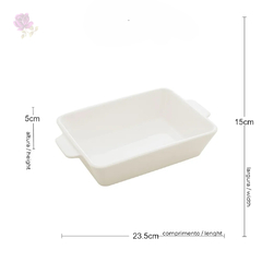 Travessa Refratário Porcelana Branco 23,5x15x5cm 2288 - loja online