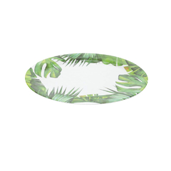 Bandeja Oval Costela De Adão De Melamina Leaves 41X28X1,5Cm