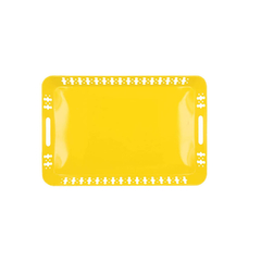 Bandeja de metal amarela 41x28x3cm