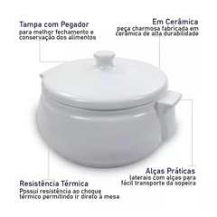 Sopeira Grande Branca Tampa Ceramica 3,95 litros Scalla - loja online