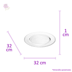 Sousplat Cristal Perola De Mesa Redondo Apoio 30cm na internet