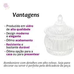 Potiche Bomboniere de vidro hat stripes 8x9,5cm wolff - Utilidades, Mesa Posta e Decoração | OREN Utilidades