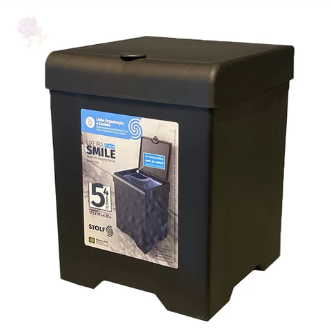 Lixeira de Pia Smile 5,4L Preto - Stolf