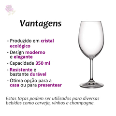 Imagem do Conjunto 6 Taças Vinho Bohemia Anna 350 ml Cristal Ecológico