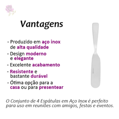 Kit Conjunto 4 Espátulas De Aço Inox Wolff - loja online