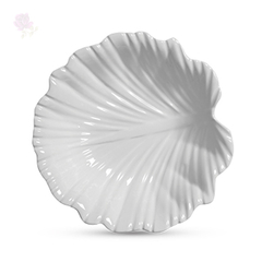 Tigela Branca Grande em Cerâmica Leaves 32cm